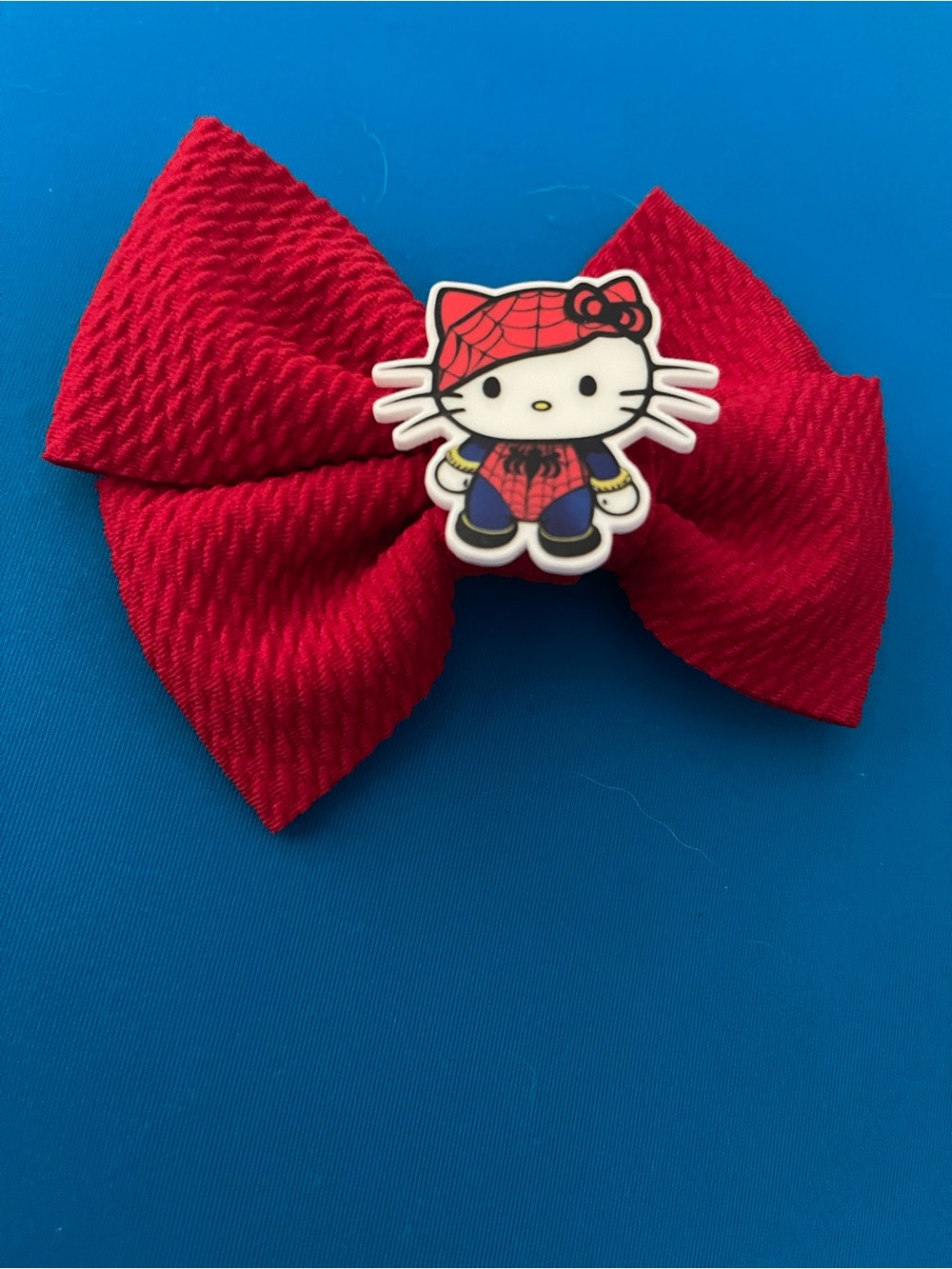 Hello Kitty x Spider-Man Red Bow Hair Clip
